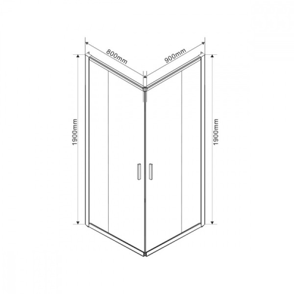 Душевой уголок Vincea Garda 900х800х1900 стекло прозрачное, профиль черный (VSS-1G8090CLB)