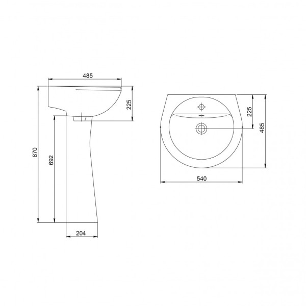 Раковина подвесная Santeri Соната голубая 54x48,5x22,5 голубая (1.3111.2.S06.11B.0) Раковина подвесная Santeri Соната голубая 54x48,5x22,5 голубая (1.3111.2.S06.11B.0)