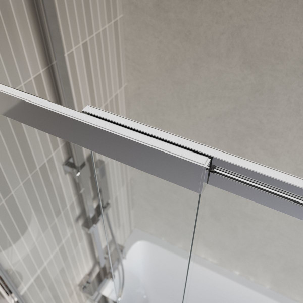 Душевая шторка для ванны BelBagno Luce 80x1450 стекло прозрачное, профиль хром (LUCE-VF-11-80/145-C-Cr)