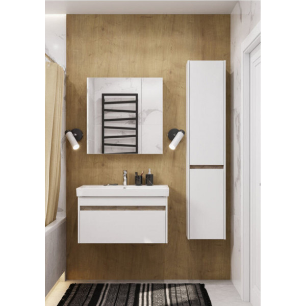 Тумба подвесная Aquaton Марти 768x427x412 белый, дуб эндгрейн (1.A283.2.01M.Y01.0)