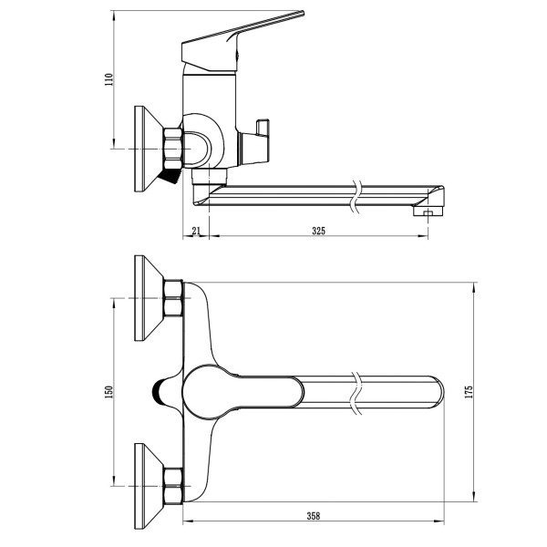 Смеситель для ванны и душа Voda Tide хром (TD31) Смеситель для ванны и душа Voda Tide хром (TD31)