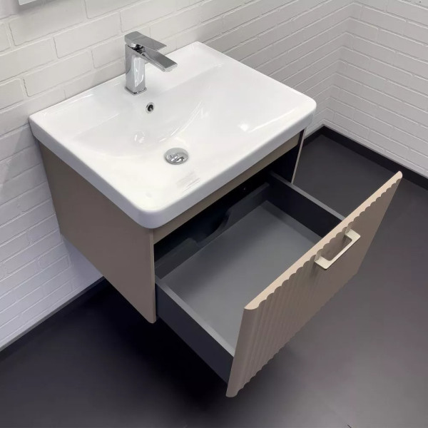 Тумба подвесная с раковиной Comforty Ангара 600x470x460 дуб латте (00-00021034)