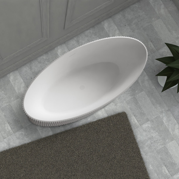 Ванна из искусственного камня Abber Stein 180x85 белая матовая (AS9627)