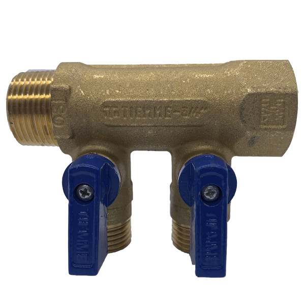 Коллектор с шаровыми кранами Tiemme NINO 2 выхода 3/4*1/2"(16) (латунь) (1820002) Коллектор с шаровыми кранами Tiemme NINO 2 выхода 3/4*1/2"(16) (латунь) (1820002)