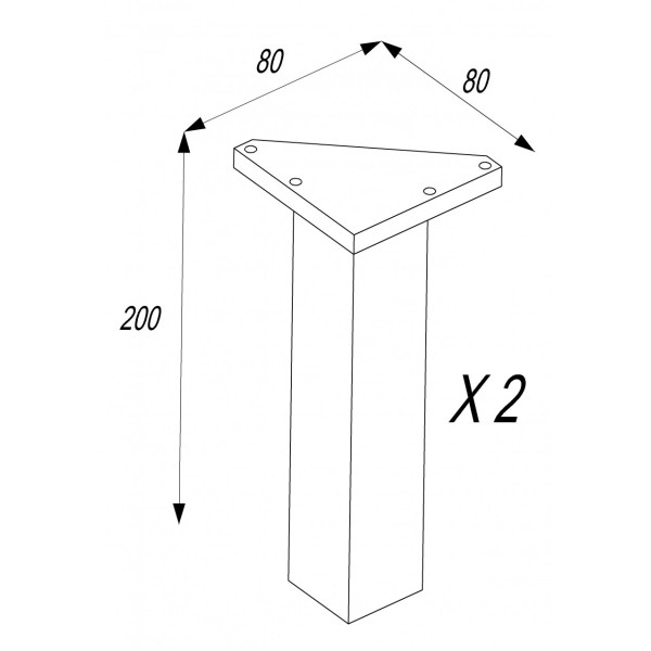 Ножки для тумбы Aquaton Сильва 40x40x200 серый (1.A222.7.03S.I00.0)