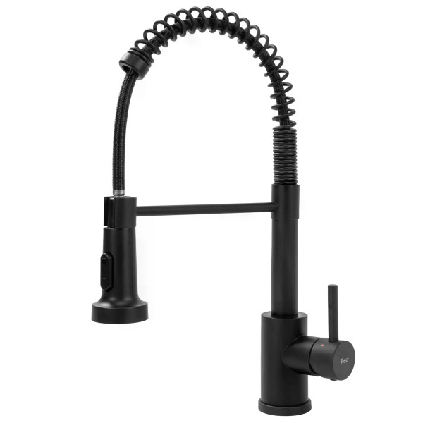 Смеситель для кухни Rea Colin с выдвижным изливом черный матовый (REA-B4820)