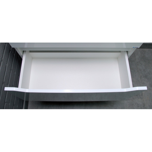 Тумба подвесная под умывальник Bazis 70 Ева с одним ящиком В1 Айсберг Домино (DA5902T)