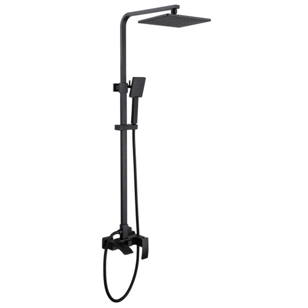 Душевая система Abber Wasserfall с изливом черный матовый (AF8616BL)