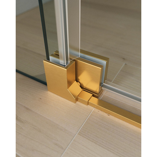 Душевой уголок Cezares Slider 70x70x195 стекло прозрачное, профиль брашированное золото (SLIDER-A-2-70/80-C-BORO)