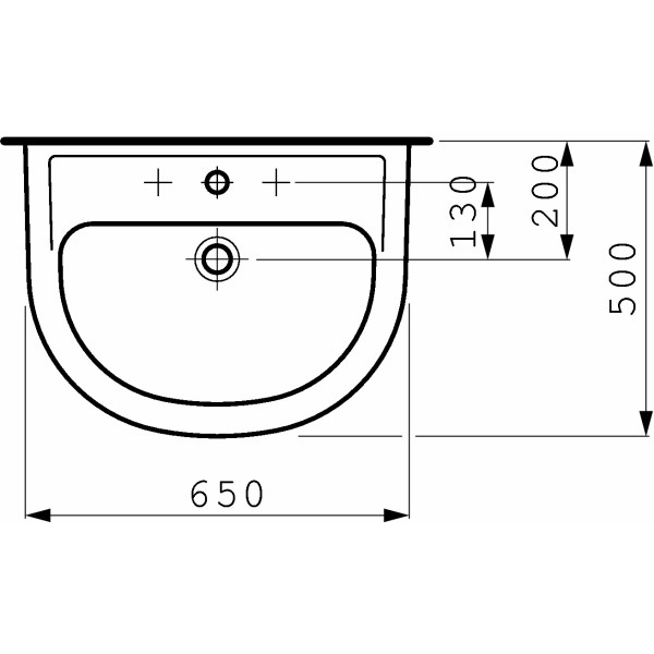 Раковина подвесная Laufen Pro B 650х500 (8.1095.3.000.104.1)