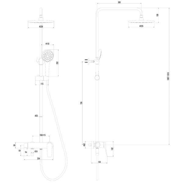 Душевая система Lemark Bronx белый (LM3762MW)