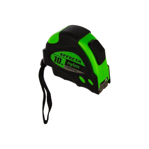 Рулетка 10 м (25 мм) Effecta Nylon с магнитом и автостопом, лента нейлон (581025)