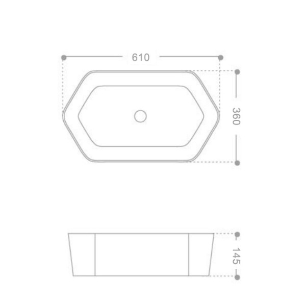 Раковина накладная Abber Rechteck 61x36x14,5 белая (AC2223)