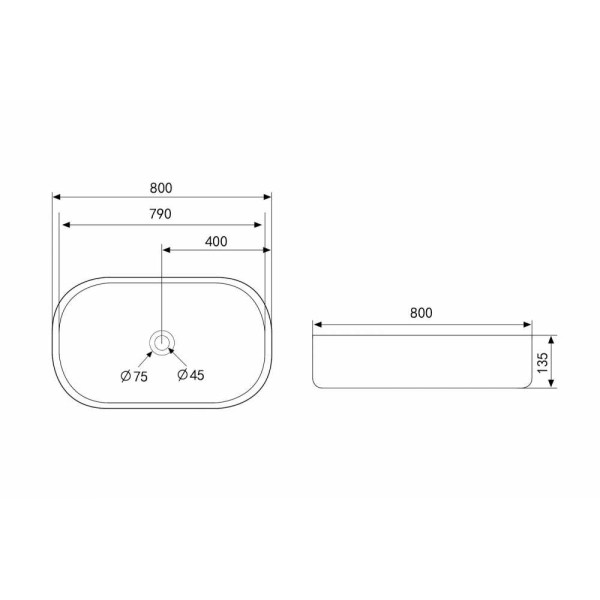 Раковина накладная Abber Bequem белая (AC2110)