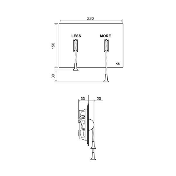 Клавиша смывная Oli Less is more черный (883527)