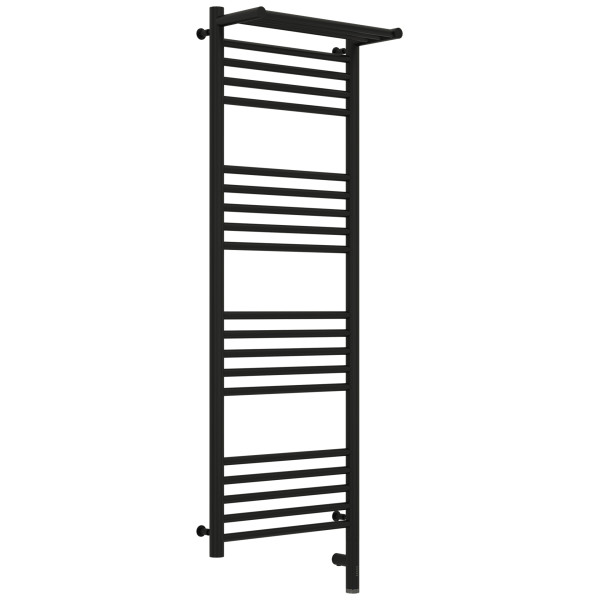 Полотенцесушитель электрический Сунержа Богема 3.0 1200x400 с полочкой провод справа матовый чёрный (31-5807-1240)