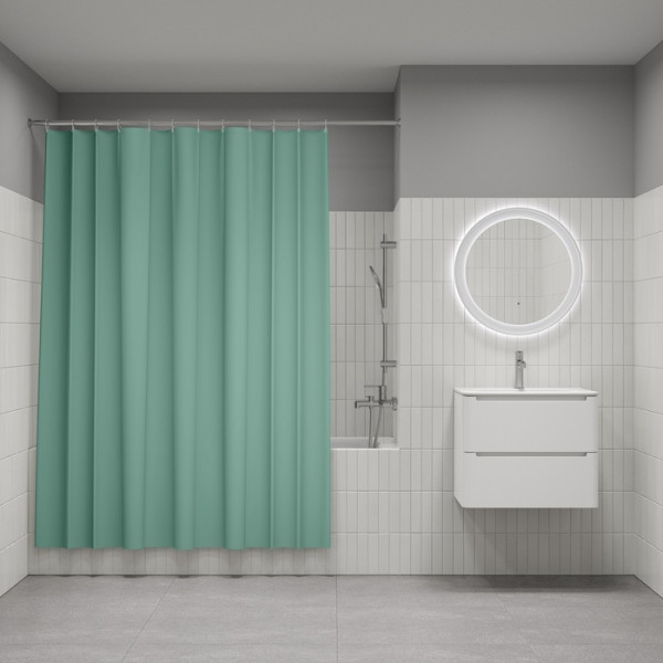 Шторка для ванн текстильная Iddis Base 180x200 зеленая (BS05P18i11) Шторка для ванн текстильная Iddis Base 180x200 зеленая (BS05P18i11)