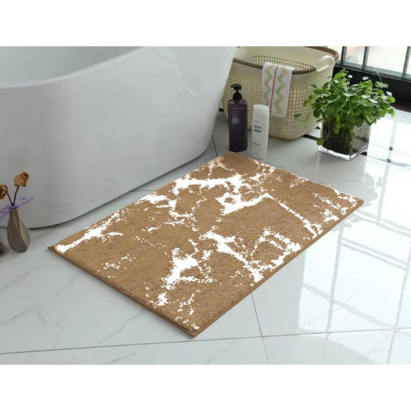 Коврик для ванной Melodia COMFORT микрофибра 60х90 бежевый мрамор (MK615)