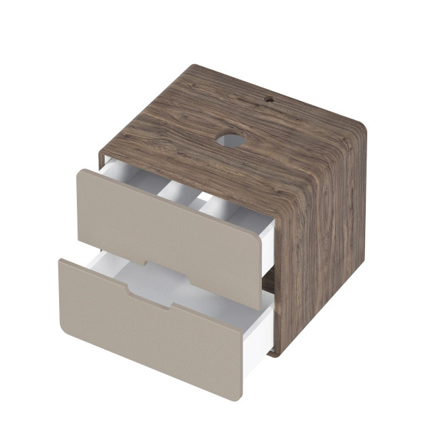 Тумба подвесная 1Marka Vortex  600x500x50 (орех каньон коньяк/латте фактурный) (Ц0000033056)