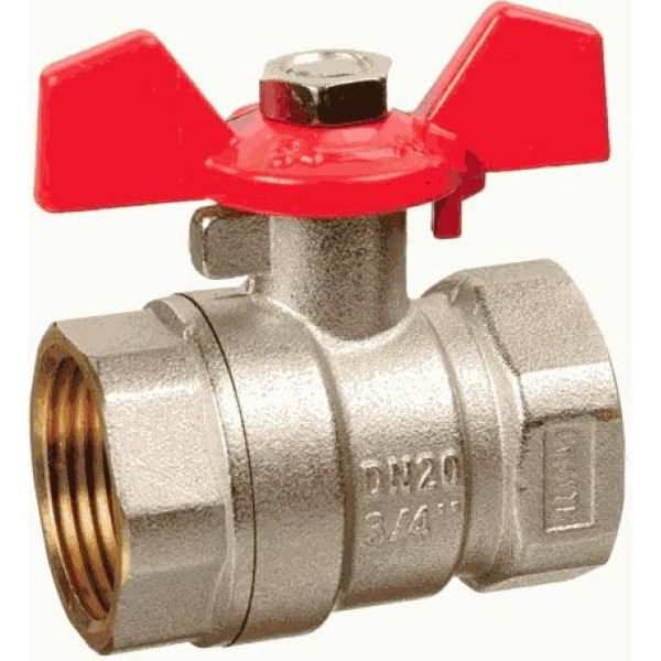Кран 3/4" ВВ шаровый TeRma RED (красная бабочка) (31023) Кран 3/4" ВВ шаровый TeRma RED (красная бабочка) (31023)