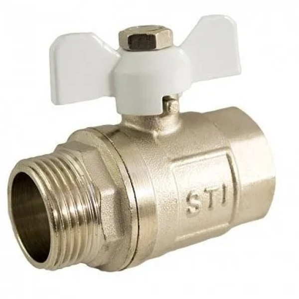 Кран STI 3/4" ВН шаровый белая бабочка (00000003454) Кран STI 3/4" ВН шаровый белая бабочка (00000003454)