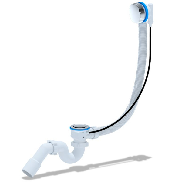 Обвязка для ванны АНИ полуавтомат 580 мм. (с трубным сифоном, с переходной трубой 45° 40/50 мм., ручка металл) АНИ пласт (EM611)