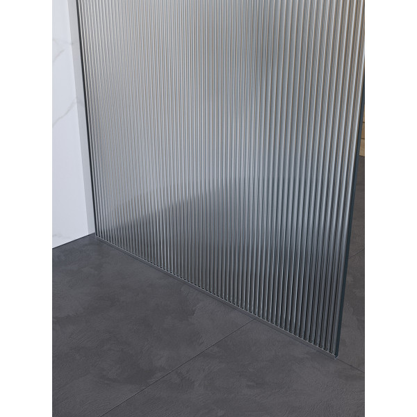 Душевое ограждение BelBagno Uno 90x200 стекло рифленое, профиль хром глянцевый (UNO-L-1-TB-90-FL-Cr)