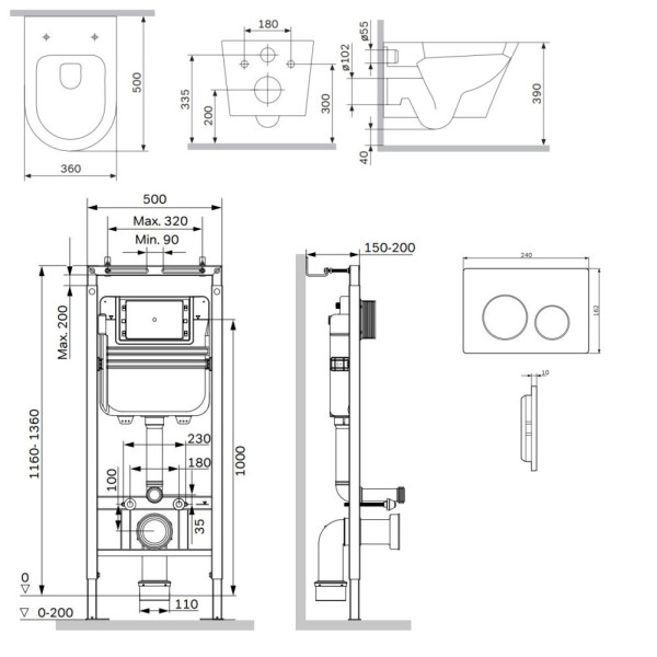 Комплект инсталляция с унитазом AM.PM MasterFit с клав L хром глянц с подвесным унитазом X-Joy Aquaspin (IS130151.851900)