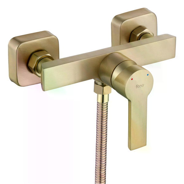 Смеситель для раковины Rea Argus с душевым комплектом золото матовое (REA-B6413) Смеситель для раковины Rea Argus с душевым комплектом золото матовое (REA-B6413)