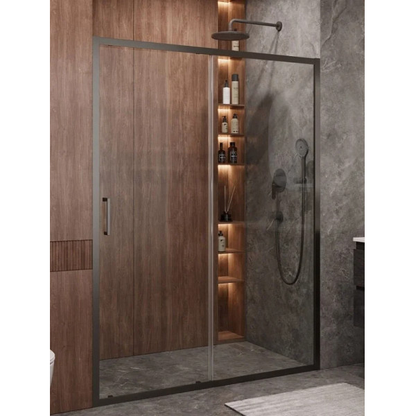 Душевая дверь Cezares Molveno 150x195 стекло прозрачное, профиль оружейная сталь (MOLVENO-BF-1-150-C-GM-IV)