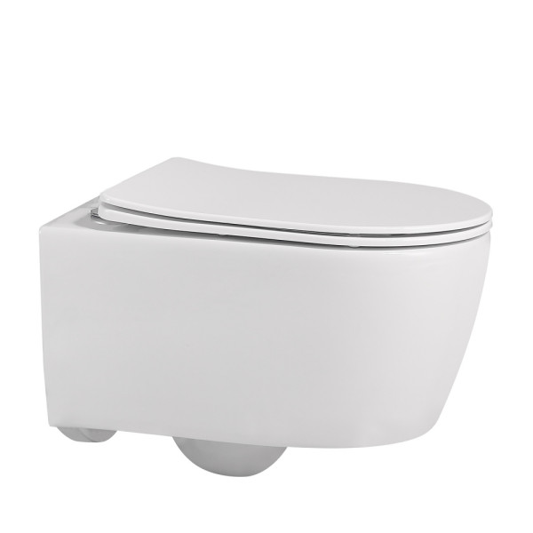 Унитаз подвесной ABBER Bequem белый, безободковый (AC1104)