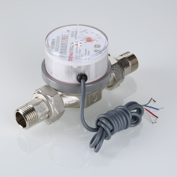 Счетчик для воды универсальный с импульсным выходом Valtec 1/2" (80 мм., со сгонами) VLF-15U-I Счетчик для воды универсальный с импульсным выходом Valtec 1/2" (80 мм., со сгонами) VLF-15U-I