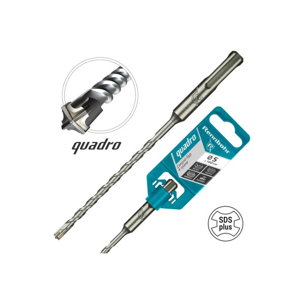 Бур для перфоратора SDS+ 5х160 мм. Rennbohr Quadro (4 грани) (510516)