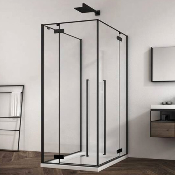 Душевой уголок Abber Eins 90x90x195 стекло прозрачное, профиль черный (AG06099B) Душевой уголок Abber Eins 90x90x195 стекло прозрачное, профиль черный (AG06099B)