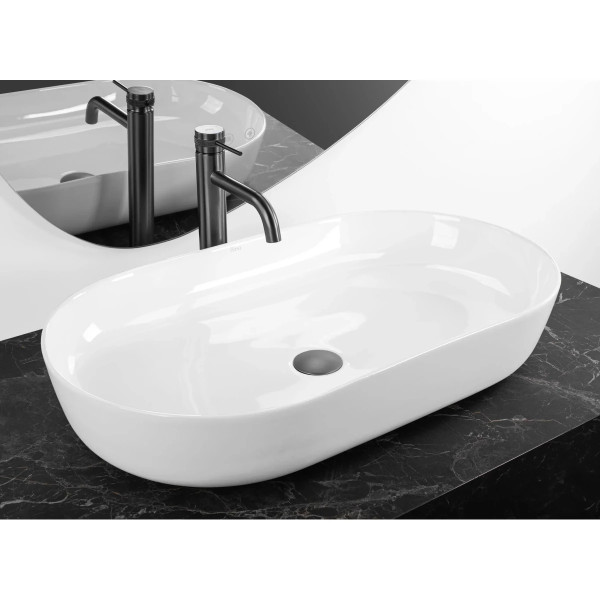 Раковина накладная REA Cleo white 70x39x13 белая (REA-U6215) Раковина накладная REA Cleo white 70x39x13 белая (REA-U6215)