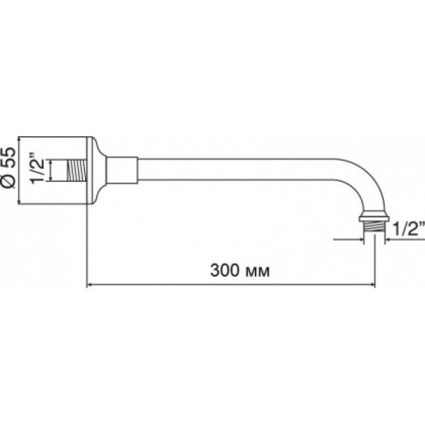 Излив для душа Ceazares 32 см, круглое сечение бронза (CZR-U-TDA-30-02)