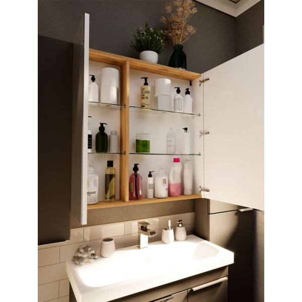 Шкафчик зеркальный 1Marka Gaula 800*150*800 Черный (У92543) Шкафчик зеркальный 1Marka Gaula 800*150*800 Черный (У92543)