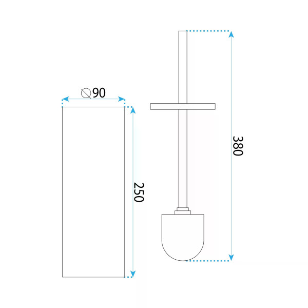 Ершик напольный круглый Rea Black mat черный матовый (REA-88089)