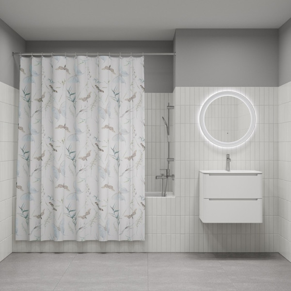 Шторка для ванн текстильная Iddis Base 180x200 белая (BP05P18i11) Шторка для ванн текстильная Iddis Base 180x200 белая (BP05P18i11)