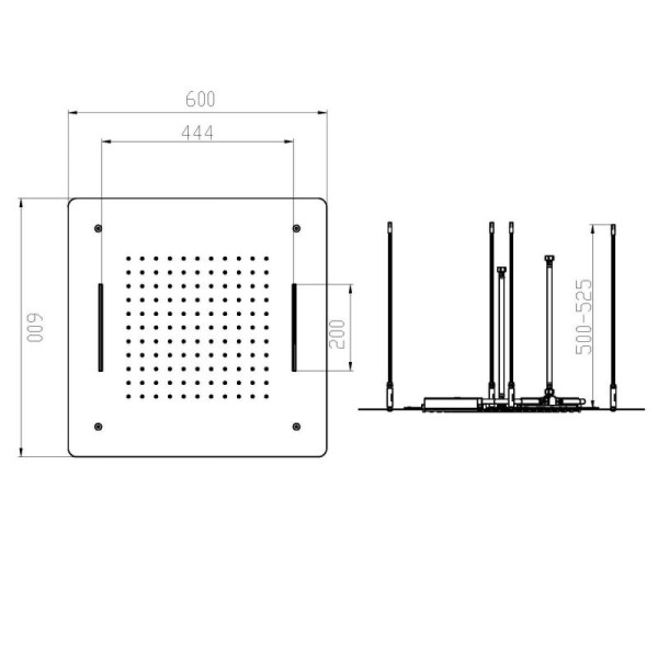 Верхний душ Boheme  60x60 см черный (428-B)