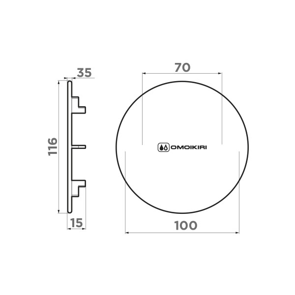 Декоративная накладка для выпуска Omoikiri в цвете IN. для моек с диаметром выпуска 3,5 дюйма. сталь нержавеющая/пластик (4957061)