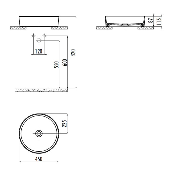 Раковина накладная Creavit Loop 45x45 черный (LP145-00BR00E-0000) Раковина накладная Creavit Loop 45x45 черный (LP145-00BR00E-0000)