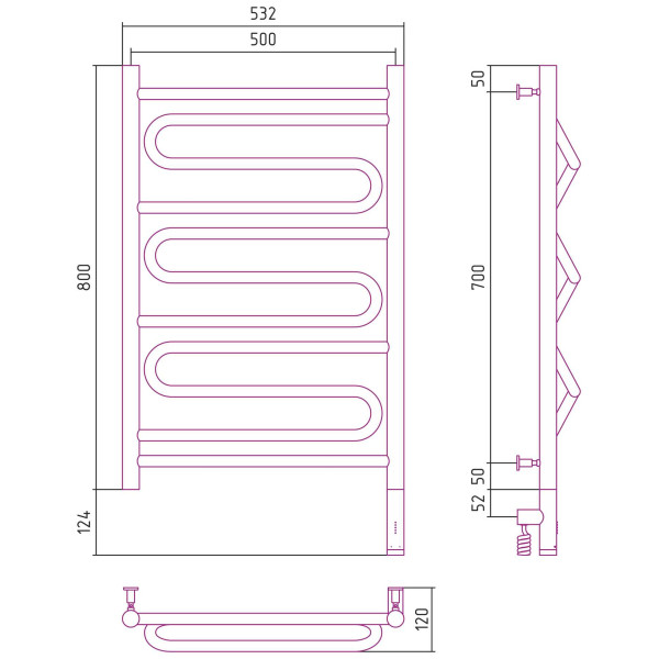 Полотенцесушитель электрический Сунержа Элегия 3.0 800x500 МЭМ правый, белый (12-5819-8050) Полотенцесушитель электрический Сунержа Элегия 3.0 800x500 МЭМ правый, белый (12-5819-8050)