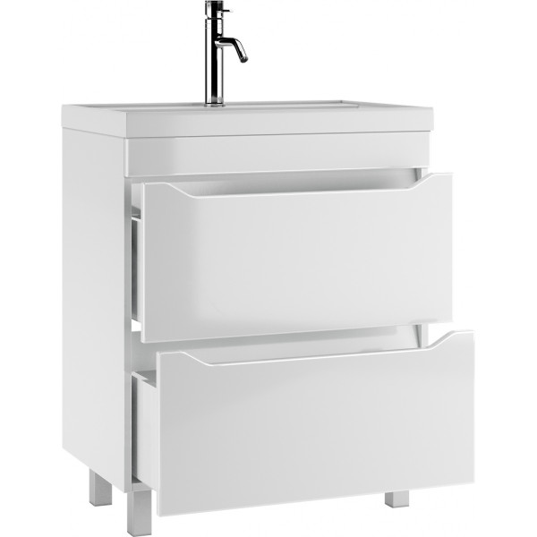 Тумба напольная Bazis 70 Ева с двумя ящиками В2 Айсберг Домино (DA5907T)