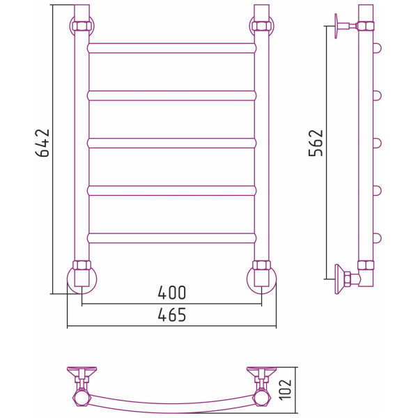 Полотенцесушитель водяной Стилье Аксиома-20 600х400 хром (00662-6040) Полотенцесушитель водяной Стилье Аксиома-20 600х400 хром (00662-6040)