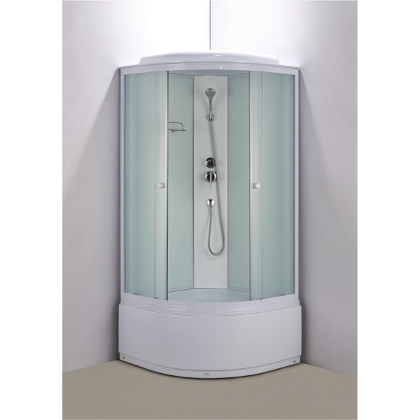 Душевая кабина Loranto 980x980x215 стекло матовое, профиль белый (CS-888EDTM/W-10)