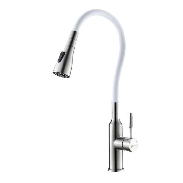 Смеситель для кухни Lemark Expert с гибким изливом матовый/белый (LM5082S-White) Смеситель для кухни Lemark Expert с гибким изливом матовый/белый (LM5082S-White)