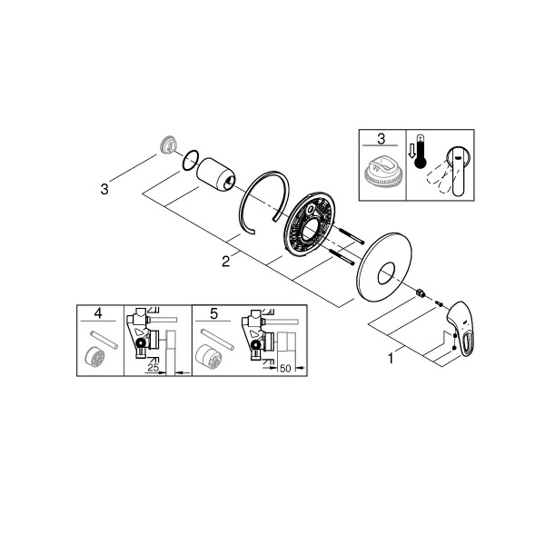 Смеситель для душа Grohe Eurostyle (белый)