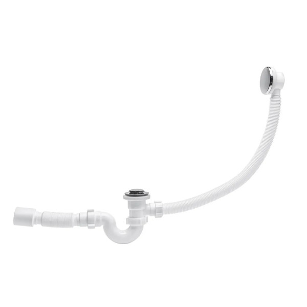 Обвязка для ванны АНИ с выпуском 1 1/2"*40 клик-клак, трубный сифон, с гибкой трубой 375*40/50 АНИ пласт (EC155)