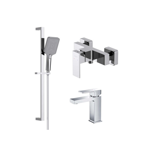 Комплект смесителей Aquatek Либра 3 в 1 AQ1610CR+AQ1660CR+AQ2019CR хром (AQ1631CR)